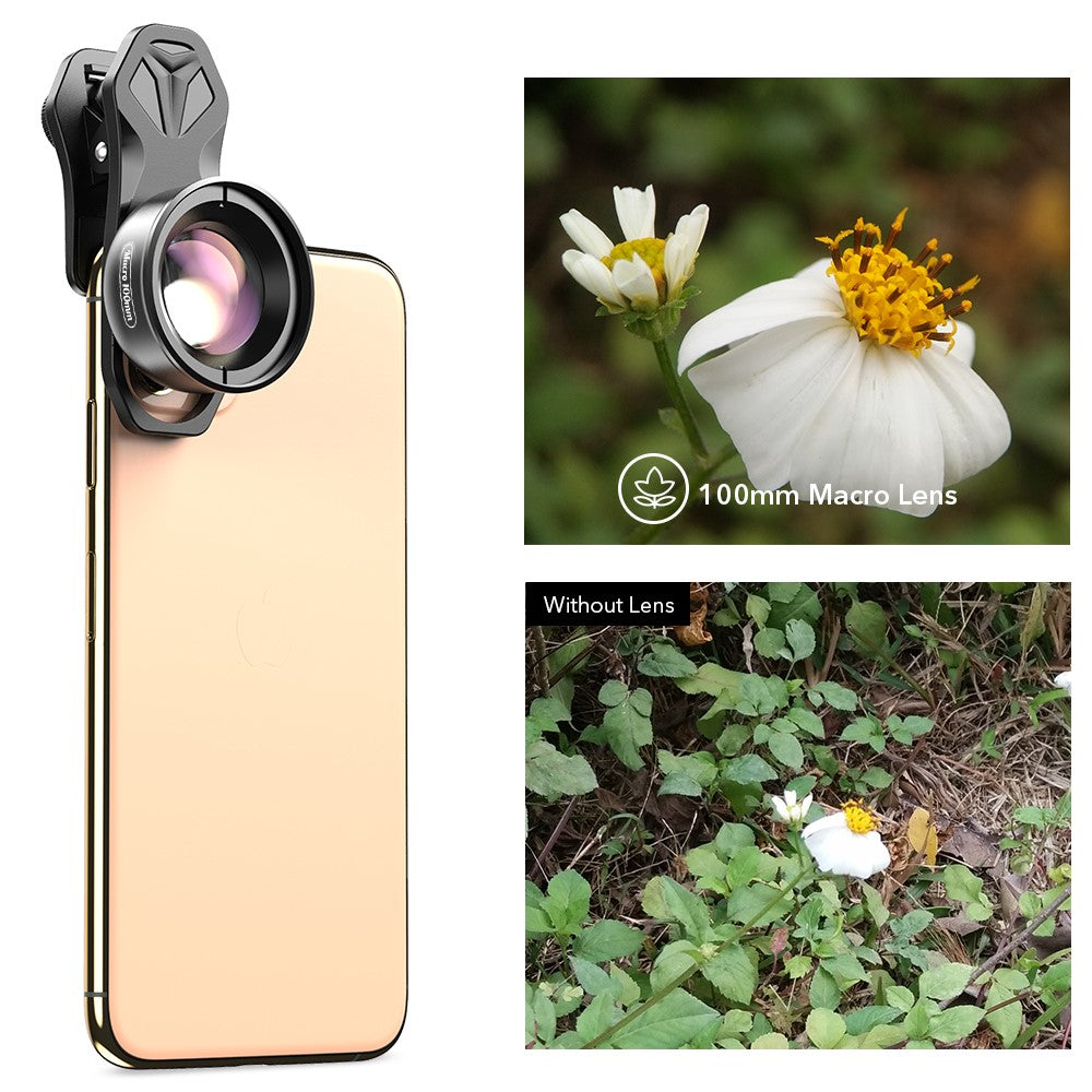 APEXEL APL-HB100MM CPL-Sternfilter-Objektiv – 100mm Makro 4K HD, für Handykameras (iPhone, Samsung, Sony)