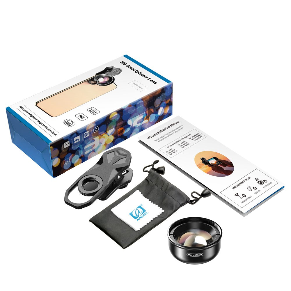 APEXEL APL-HB100MM CPL-Sternfilter-Objektiv – 100mm Makro 4K HD, für Handykameras (iPhone, Samsung, Sony)