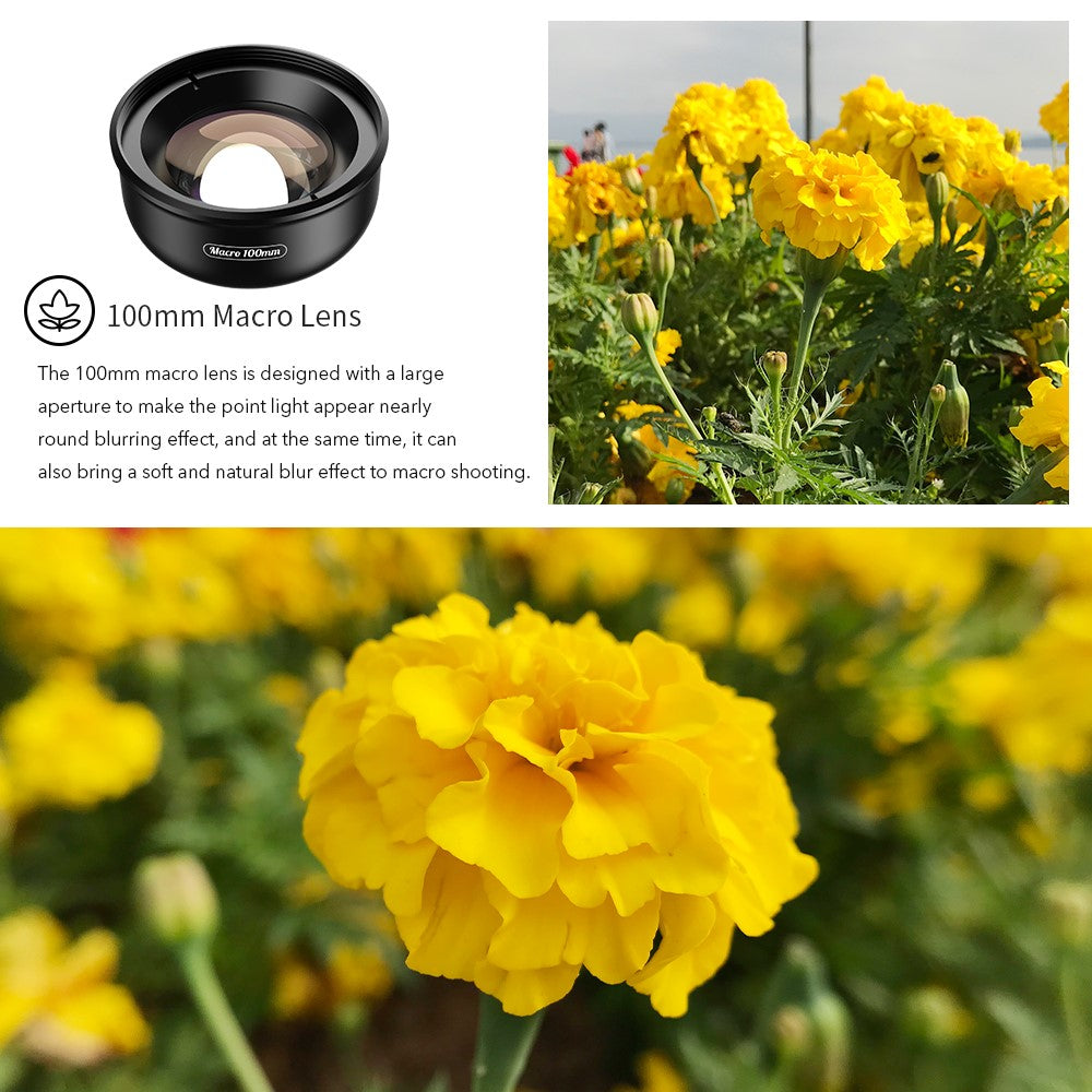 APEXEL APL-HB100MM CPL-Sternfilter-Objektiv – 100mm Makro 4K HD, für Handykameras (iPhone, Samsung, Sony)