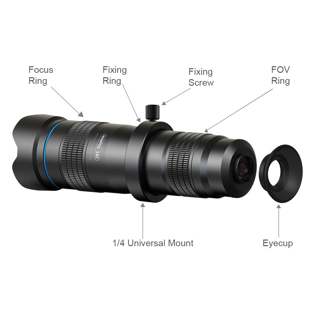APEXEL APL-JS28X HD 28x Teleobjektiv – Universal-Smartphone-Fotografie-Set