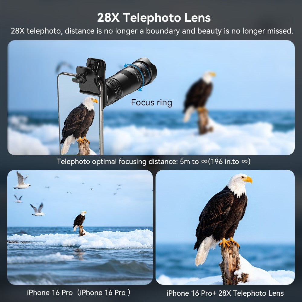 APEXEL APL-JS28X HD 28x Teleobjektiv – Universal-Smartphone-Fotografie-Set