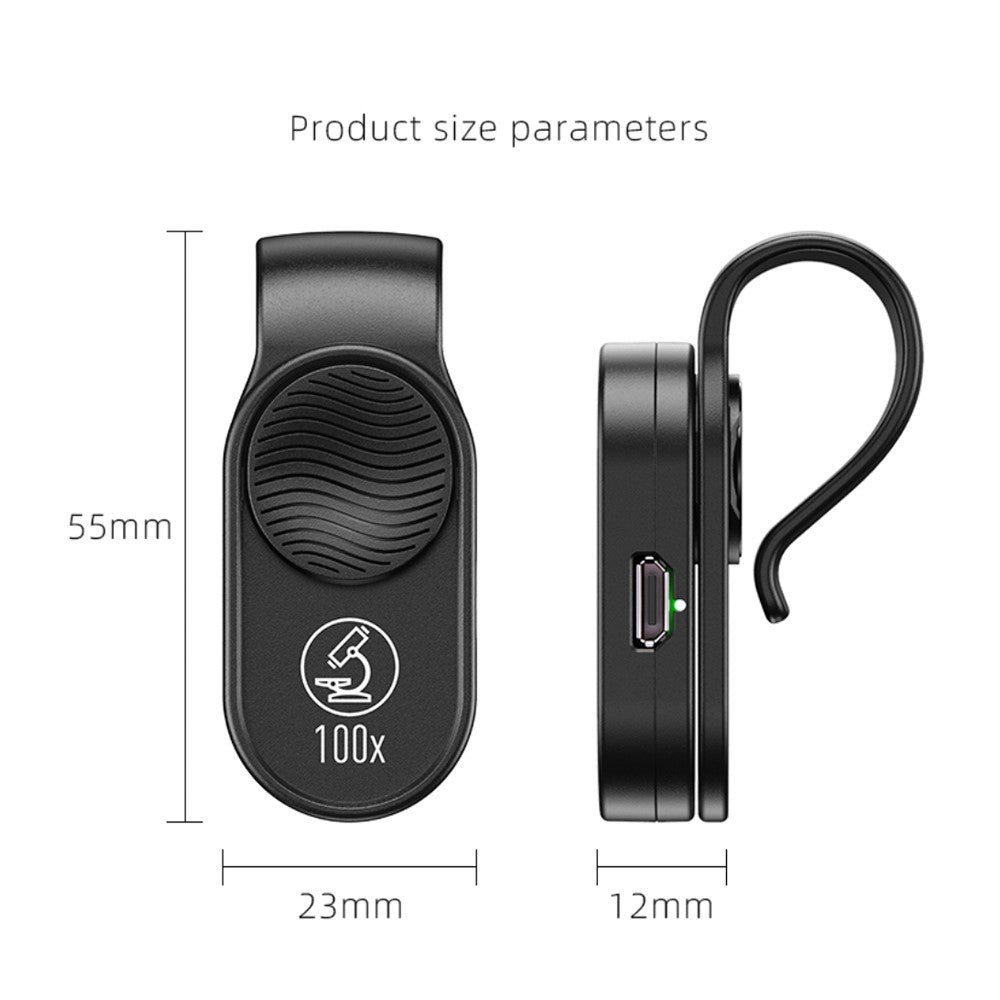 APEXEL APL-MS01 100X Handy-Kamera-Mikroskopobjektiv – Mit hoher Vergrößerung & LED-Beleuchtung für iPhones & Samsung