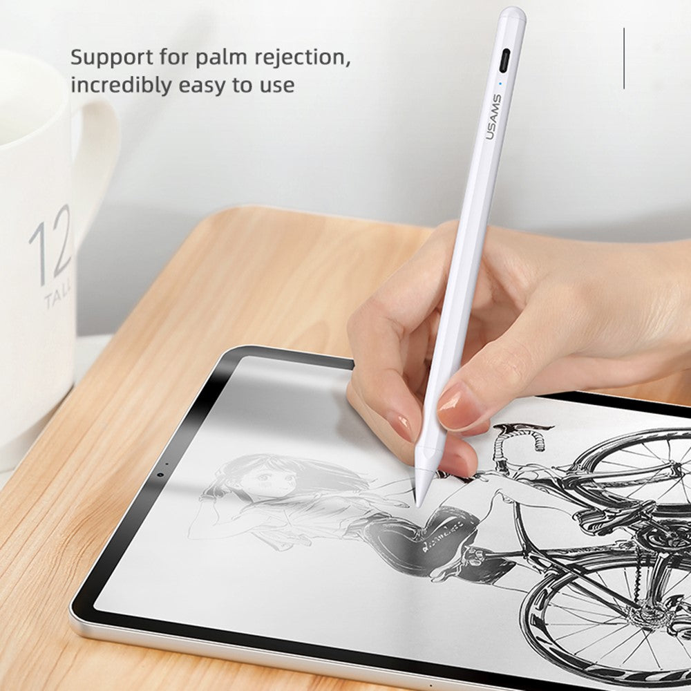 USAMS US-ZB223 Aktiver Stift – Für iPad 2018-2021, mit kapazitiver Handballenerkennung (Palm Rejection)