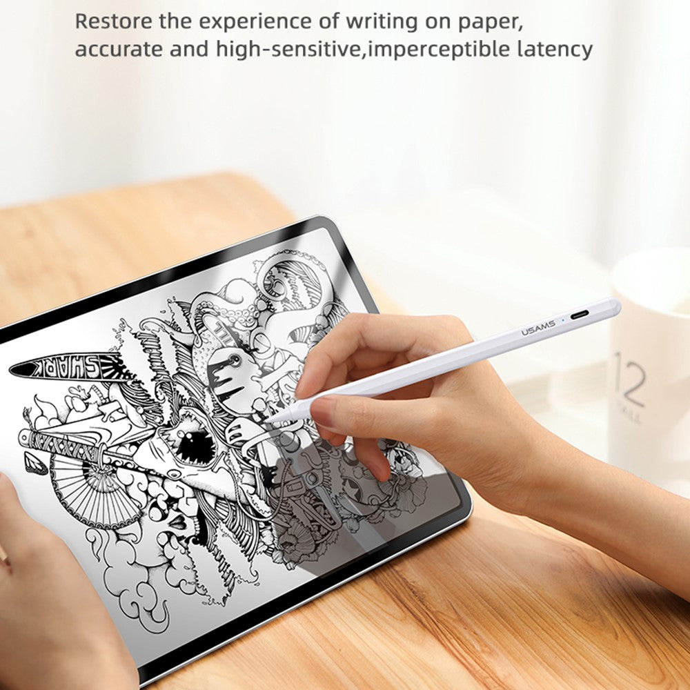 USAMS US-ZB223 Aktiver Stift – Für iPad 2018-2021, mit kapazitiver Handballenerkennung (Palm Rejection)