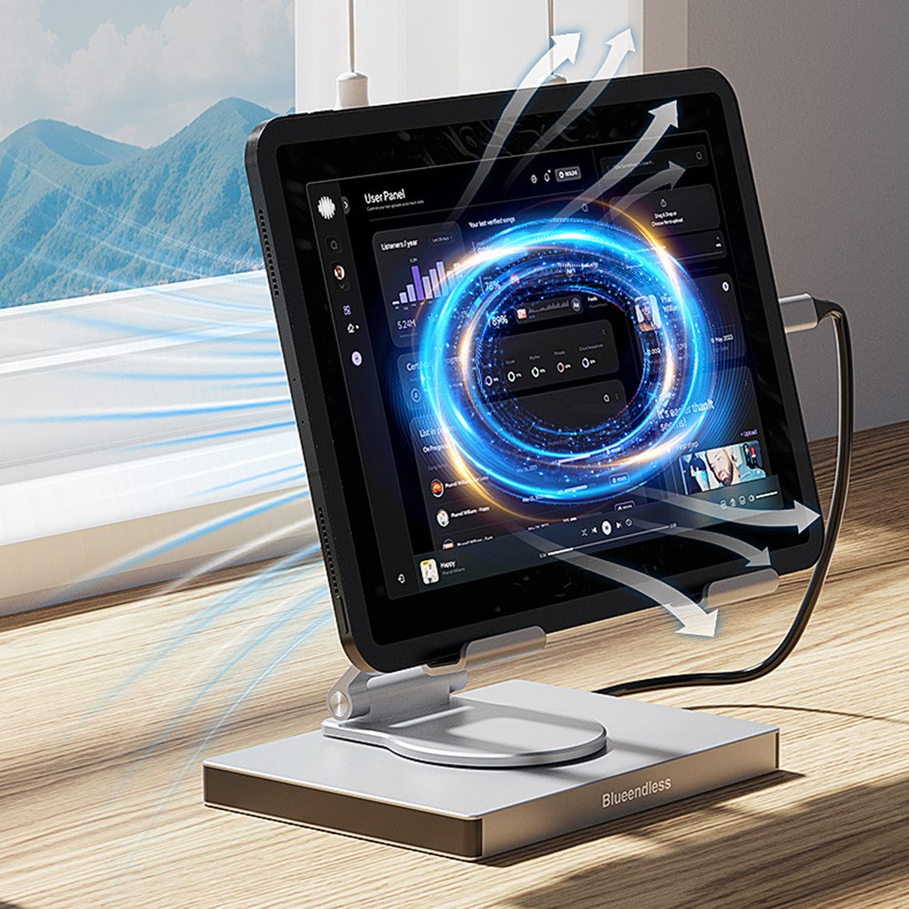 BLUEENDLESS ST706A 7 in 1 Type-C Hub with 360 Degree Rotating Adjustable Tablet Stand Holder