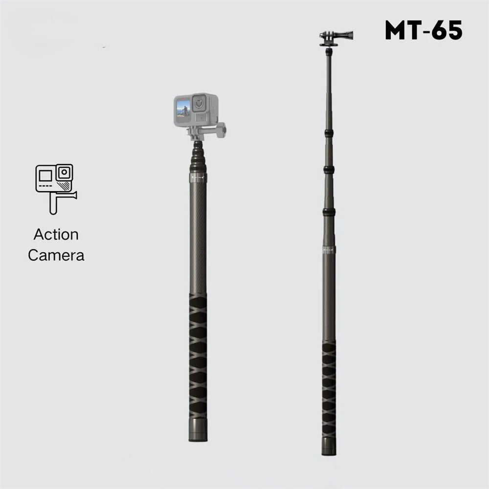 JMARY MT-65 Selfie-Stick-Monopod – 3m, aus Carbonfaser, 5-teilig, für Action-Kameras