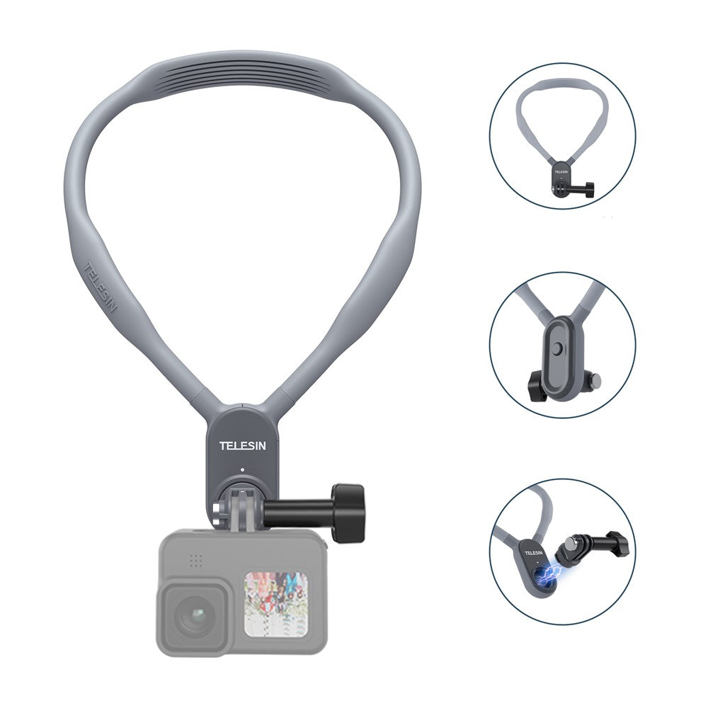 TELESIN TE-HNB-001 Magnetische Nackenhalterung für Action-Kameras, kompatibel mit GoPro Hero 9 / 10 / 11 / 8 / 7 & Insta360 GO 2