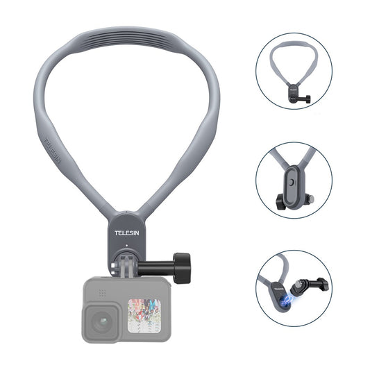 TELESIN TE-HNB-001 Magnetische Nackenhalterung für Action-Kameras, kompatibel mit GoPro Hero 9 / 10 / 11 / 8 / 7 & Insta360 GO 2
