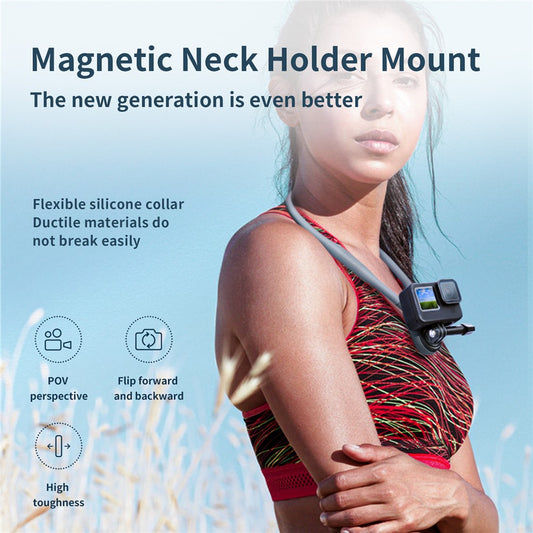 TELESIN TE-HNB-001 Magnetische Nackenhalterung für Action-Kameras, kompatibel mit GoPro Hero 9 / 10 / 11 / 8 / 7 & Insta360 GO 2