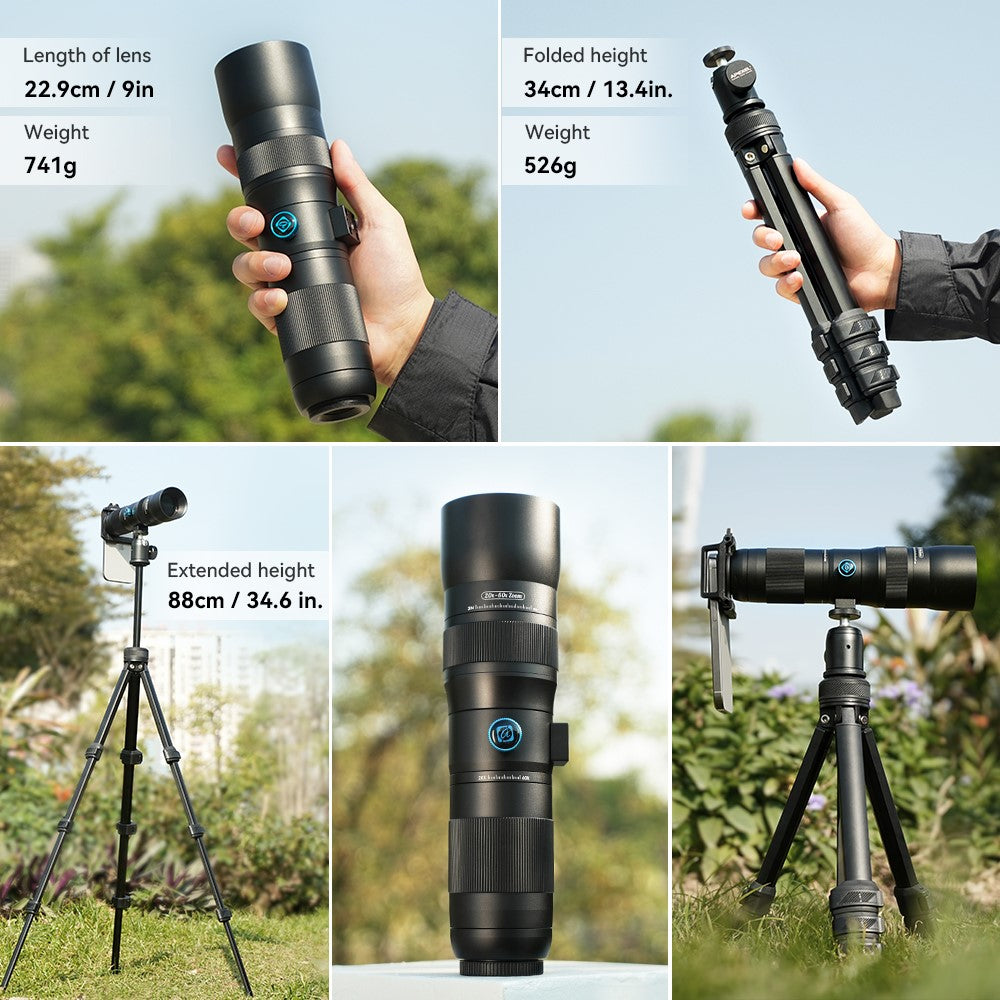 APEXEL APL-T20-60X Monokular-Teleskop – 20-60X Zoom, HD Tragbares Teleskop, für Konzerte / Vogelbeobachtung