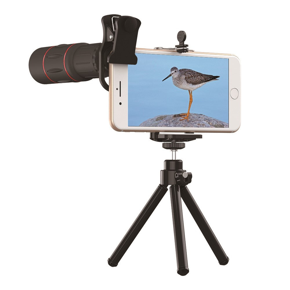 APEXEL APL-T18XZJ Universal-18-fach-Zoomobjektiv – Mit Mini-Tischstativ & Handyhalterung