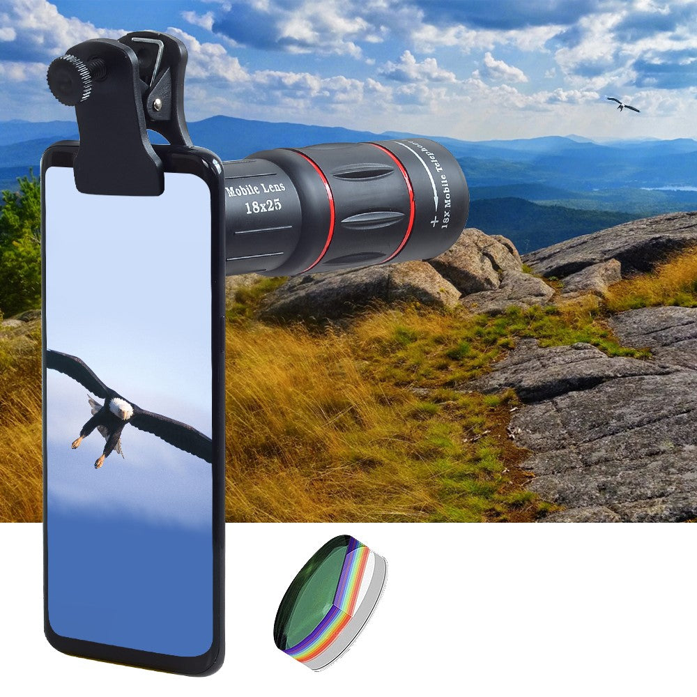 APEXEL APL-T18XZJ Universal-18-fach-Zoomobjektiv – Mit Mini-Tischstativ & Handyhalterung