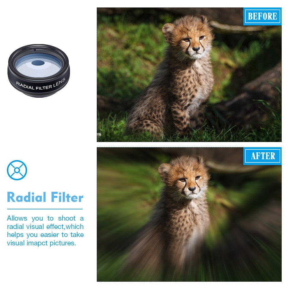 APEXEL APL-DG10 10-in-1 Handy-Kameraobjektiv-Kit – Fisheye, Weitwinkel, Makro-Teleskopobjektiv