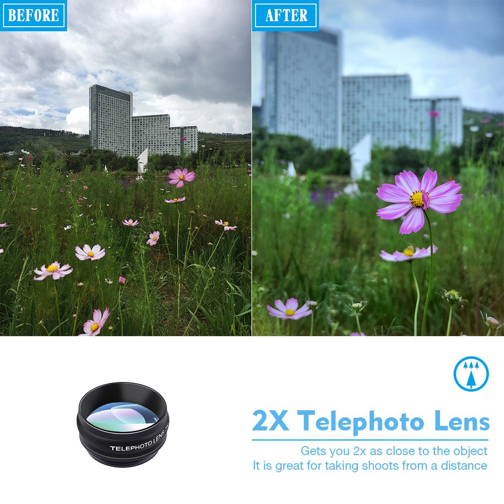 APEXEL APL-DG10 10-in-1 Handy-Kameraobjektiv-Kit – Fisheye, Weitwinkel, Makro-Teleskopobjektiv