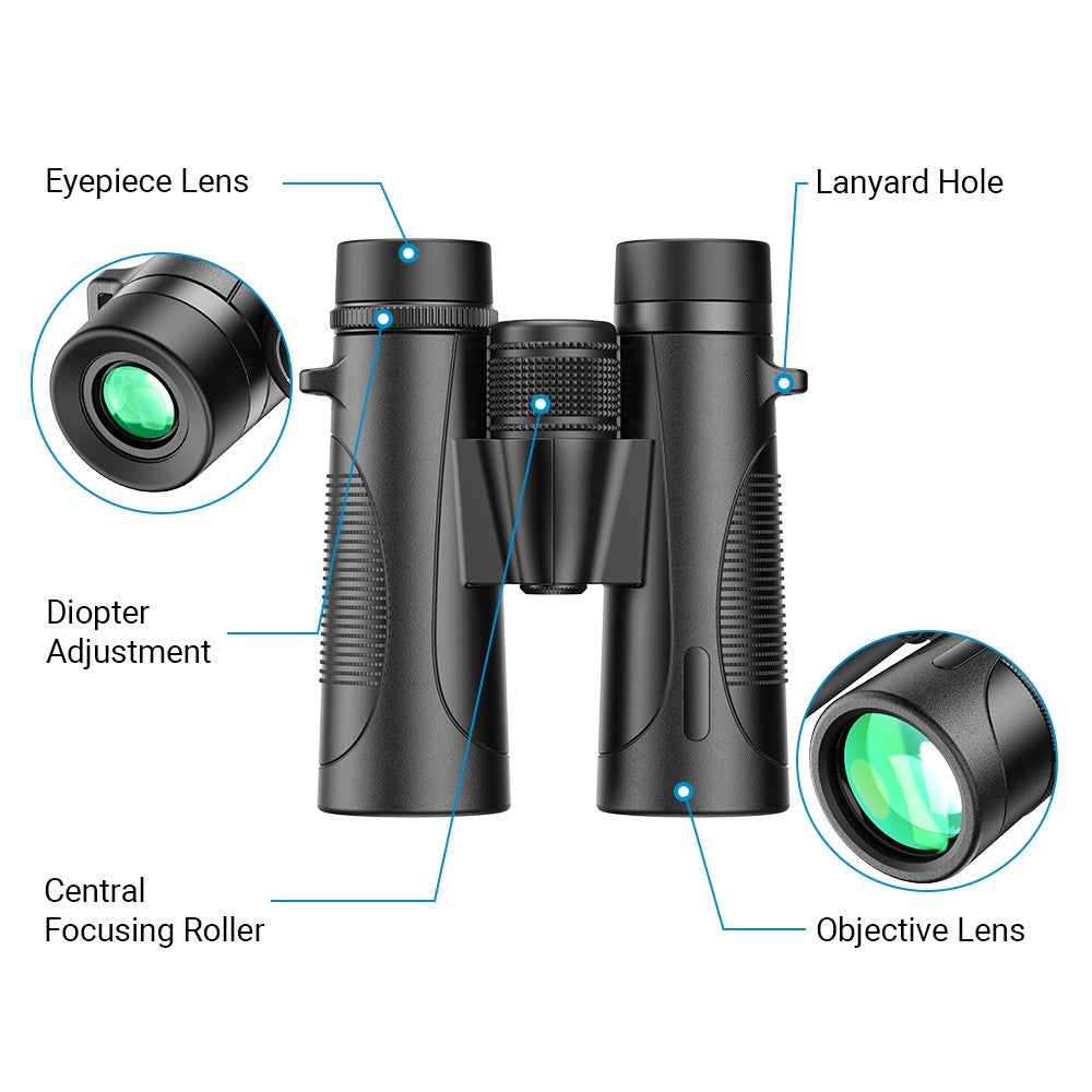 APEXEL 10x42 Wasserdichtes Fernglas – HD,  mit Nachtsichtfunktion, großem Okular & FMC-Mehrschichtvergütung für Vogelbeobachtung, Konzerte & Jagd im Freien