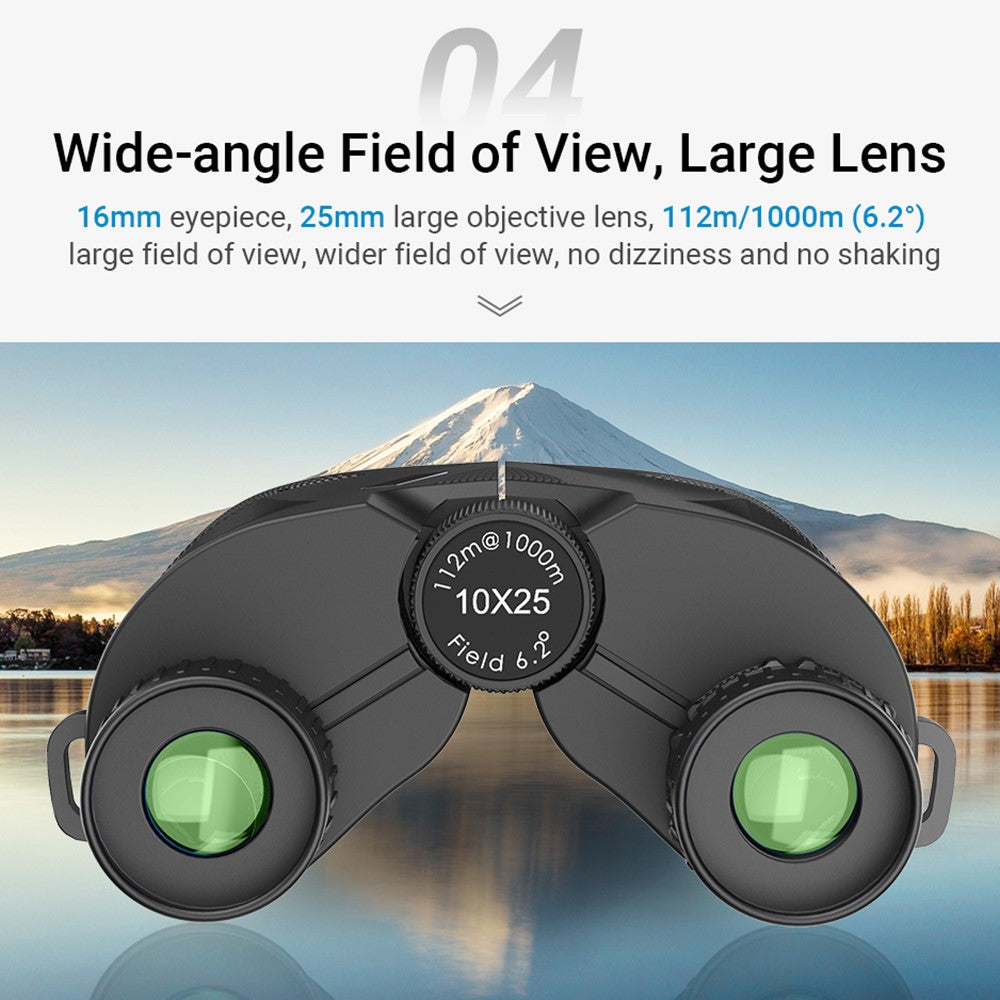 APEXEL 10x25 HD Fernglas – Mit 16-mm-Okular & FMC-Beschichtung, für Vogelbeobachtung, Konzerte & Jagd