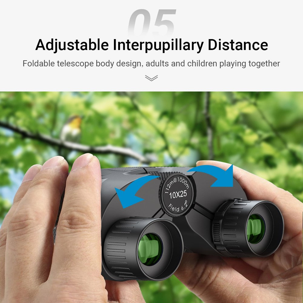 APEXEL 10x25 HD Fernglas – Mit 16-mm-Okular & FMC-Beschichtung, für Vogelbeobachtung, Konzerte & Jagd