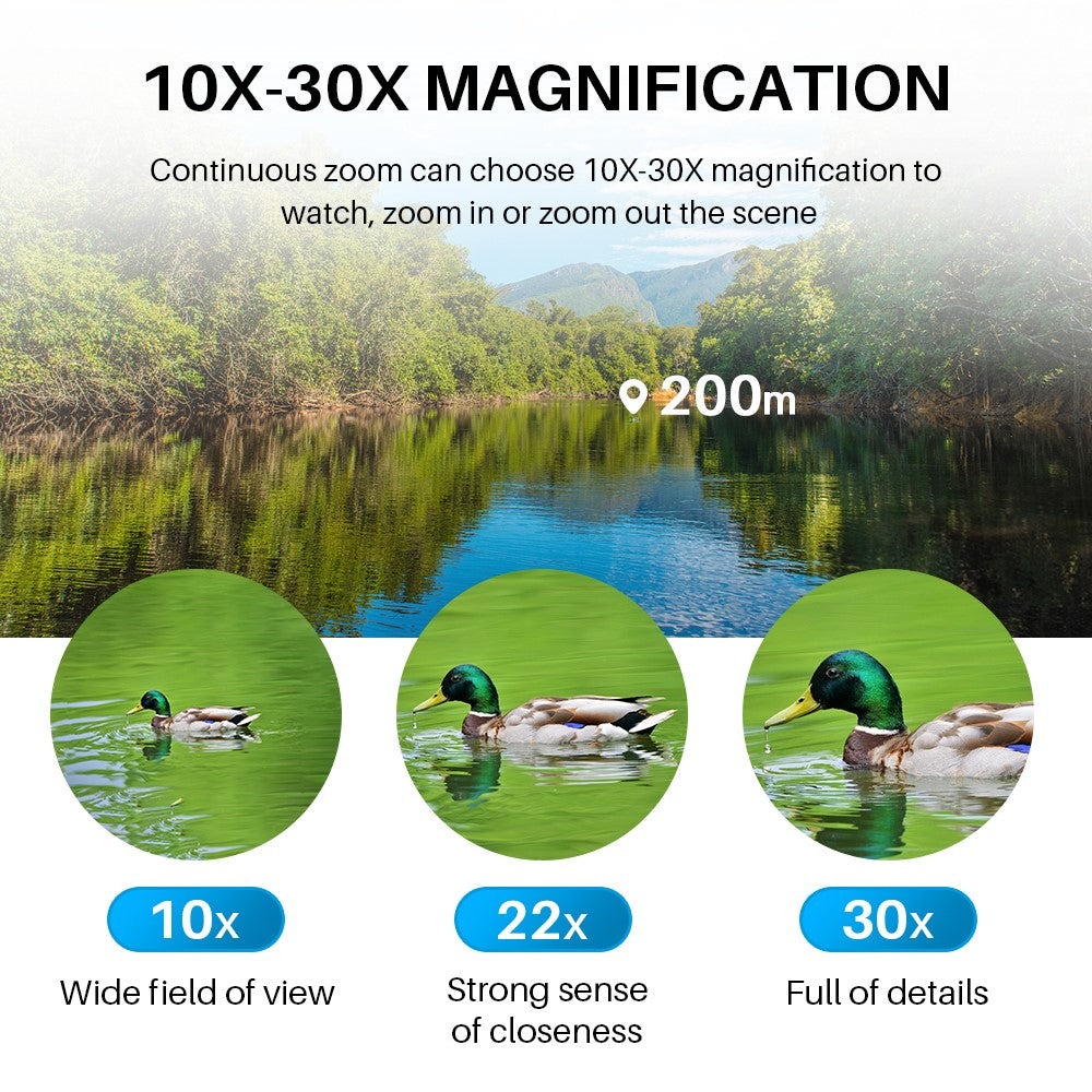 APEXEL 10-30x50 Fernglas – HD, großes Okular, wasserdicht, für Vogelbeobachtung, Konzerte & Jagd