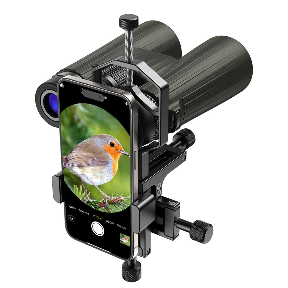 APEXEL APL-F003 Digiscoping-Adapter – Für Smartphone-Teleskop, 3-Achsen-Metallhalterung, Okularanschluss