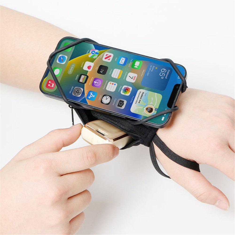Armband-Handyhalterung – 360 Grad drehbar & Aufbewahrungstasche für Unterarm und Handgelenk
