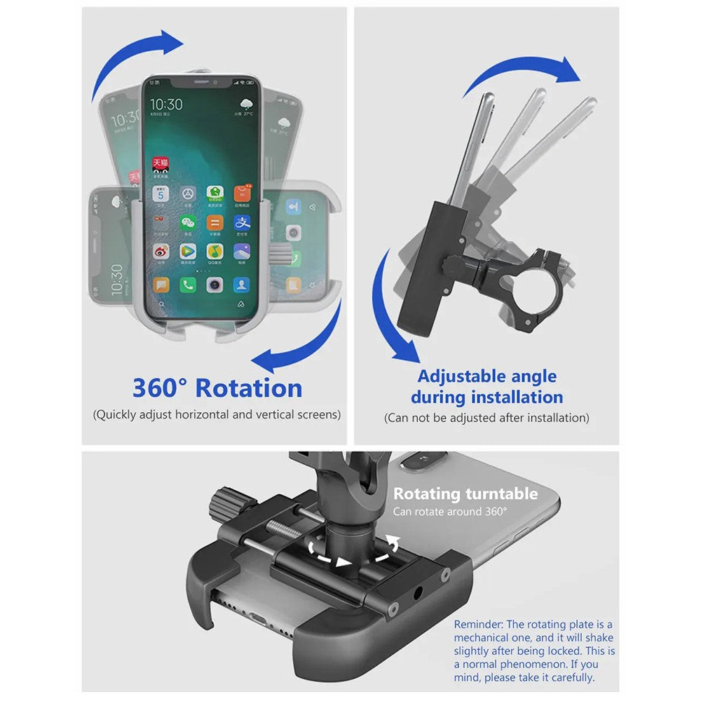 Fahrrad-Handyhalterung – 360 Grad drehbar, aus Aluminiumlegierung