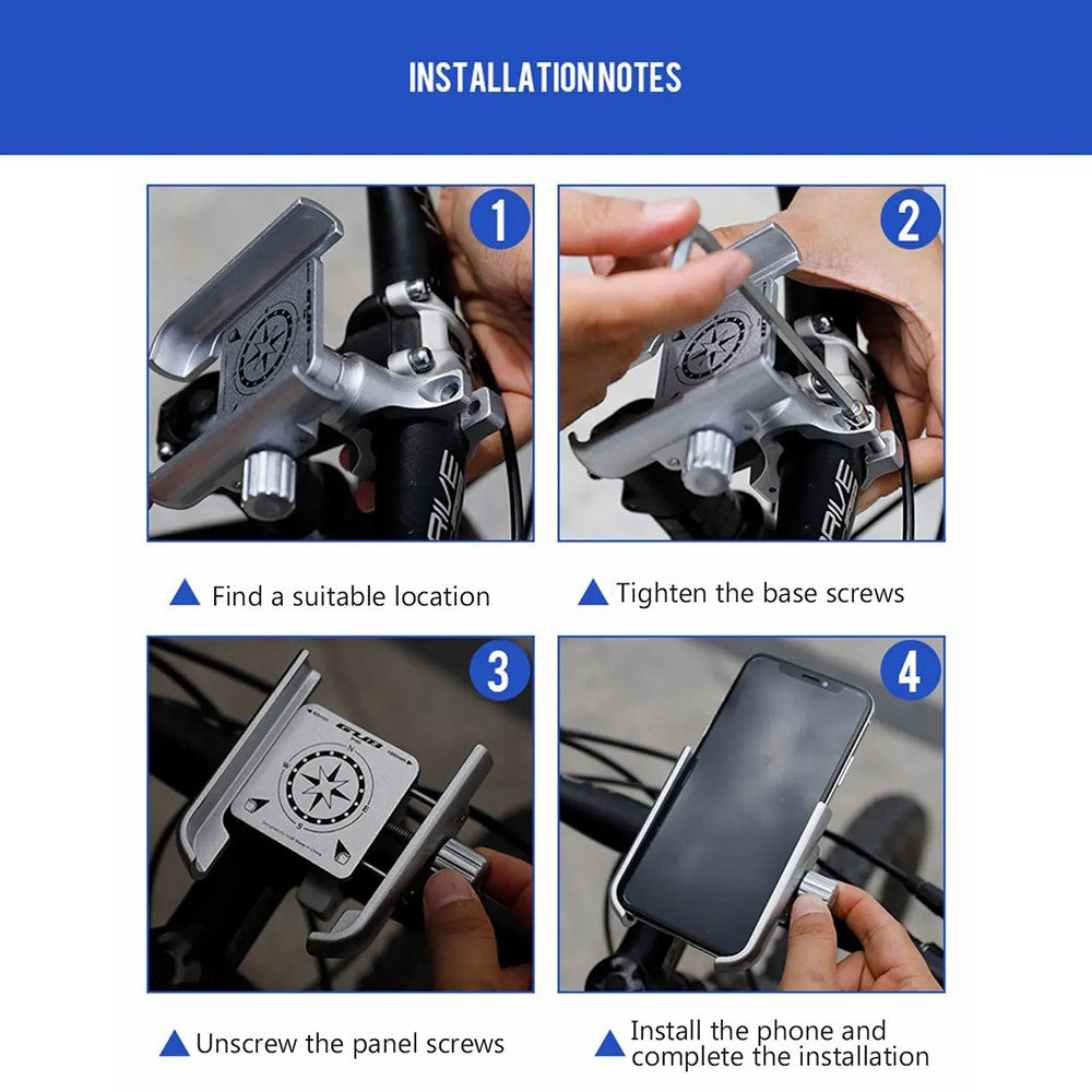 Fahrrad-Handyhalterung – 360 Grad drehbar, aus Aluminiumlegierung