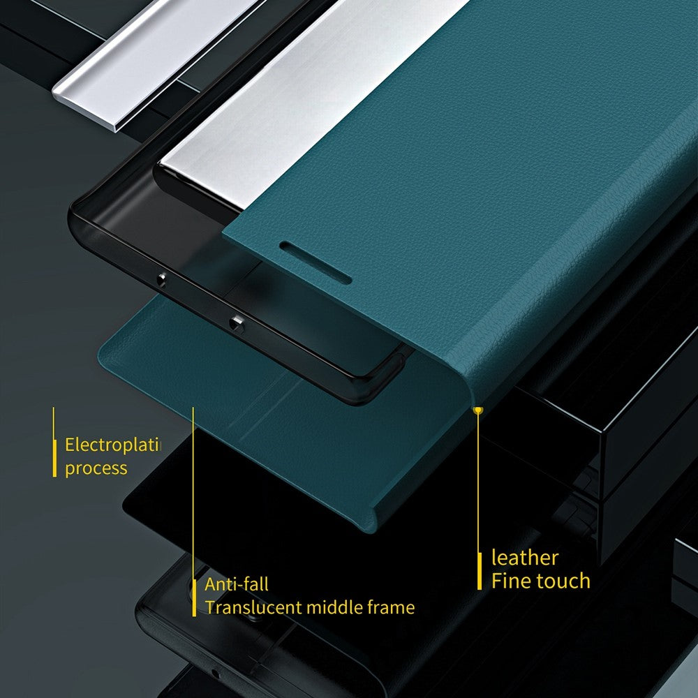 iPhone 14 Plus Klappbare Hülle – elegant, stoßfest, mit Ständer & galvanisierter Oberfläche
