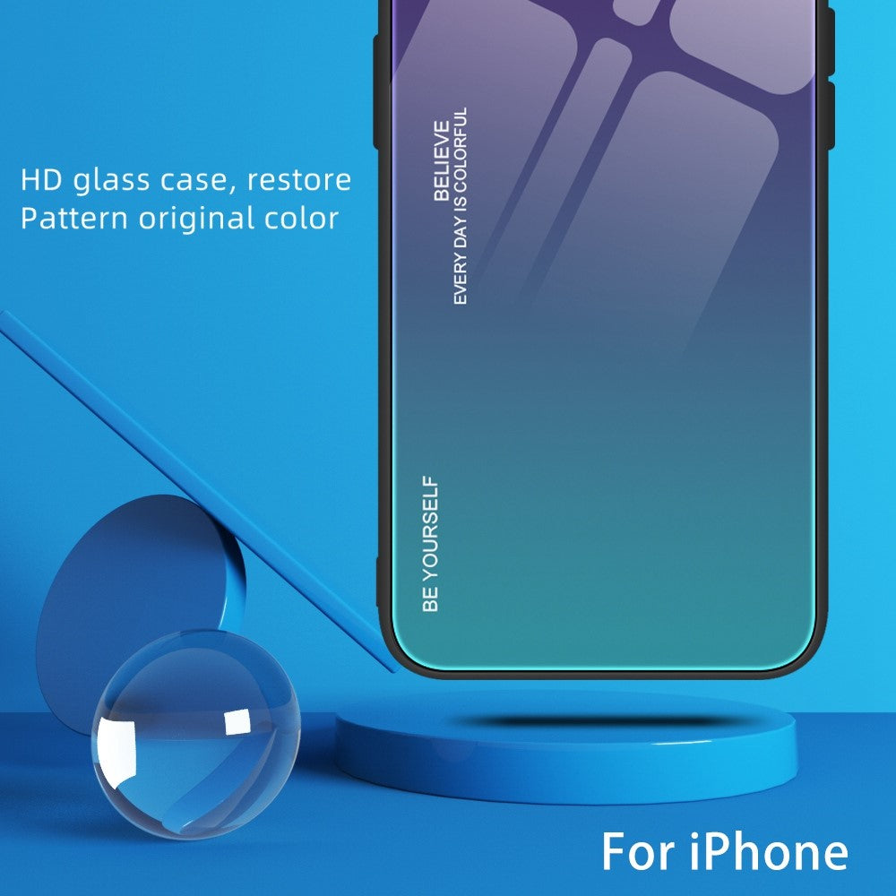 Gradient Color Design Case for Xiaomi 12 5G/12X 5G/12S 5G, Tempered Glass + PC + TPU Well-protected Cover Phone Shell
