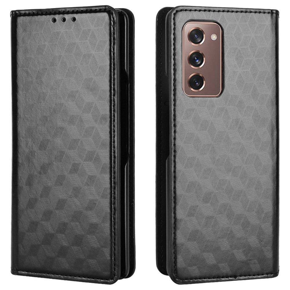Galaxy Z Fold2 5G Schutzhülle – Stoßfestem Design und Rautenmuster, Ständer & Brieftaschenfunktion