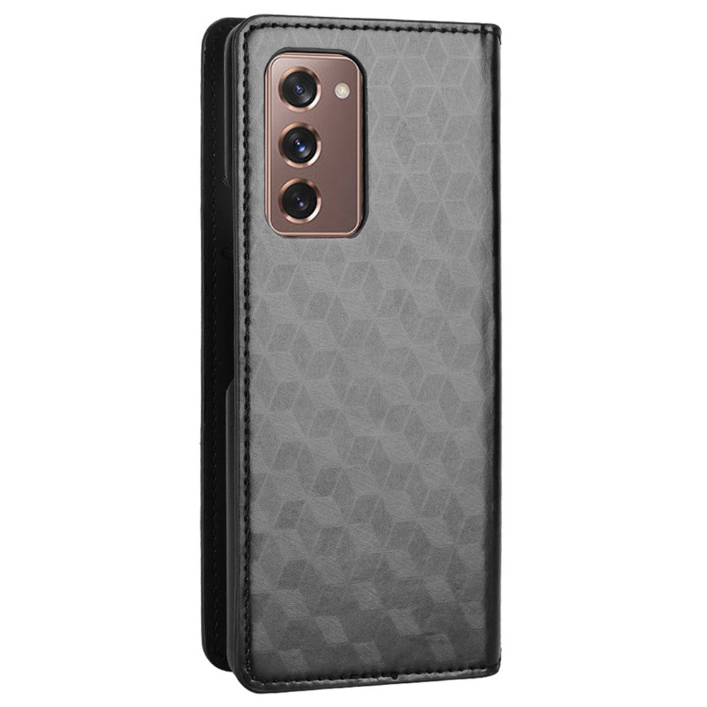 Galaxy Z Fold2 5G Schutzhülle – Stoßfestem Design und Rautenmuster, Ständer & Brieftaschenfunktion