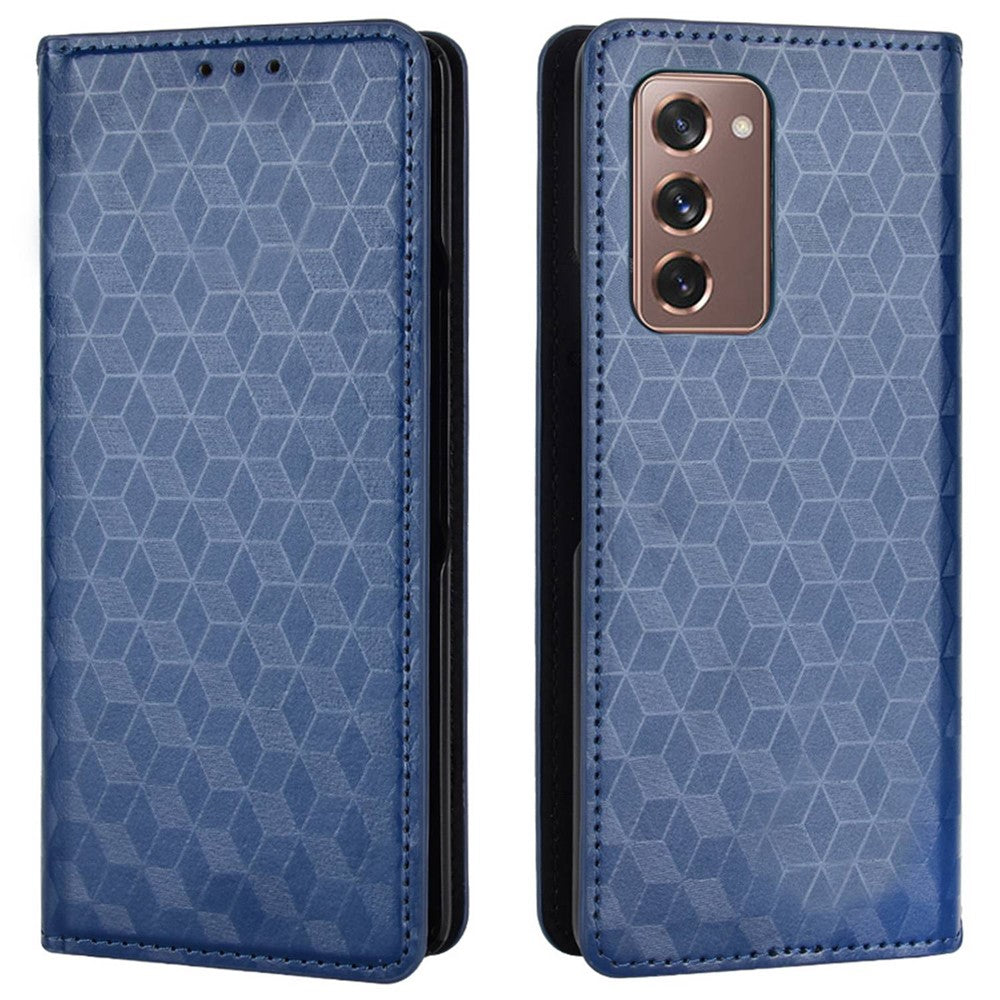 Galaxy Z Fold2 5G Schutzhülle – Stoßfestem Design und Rautenmuster, Ständer & Brieftaschenfunktion