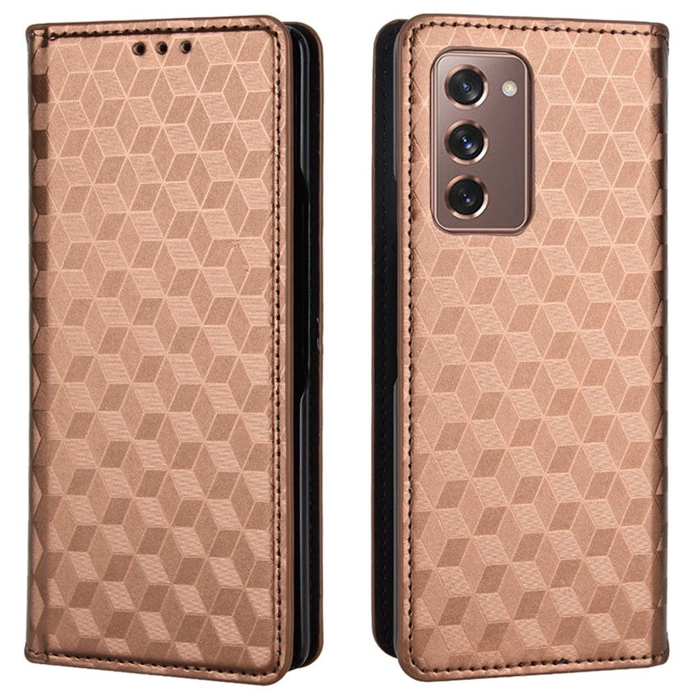 Galaxy Z Fold2 5G Schutzhülle – Stoßfestem Design und Rautenmuster, Ständer & Brieftaschenfunktion