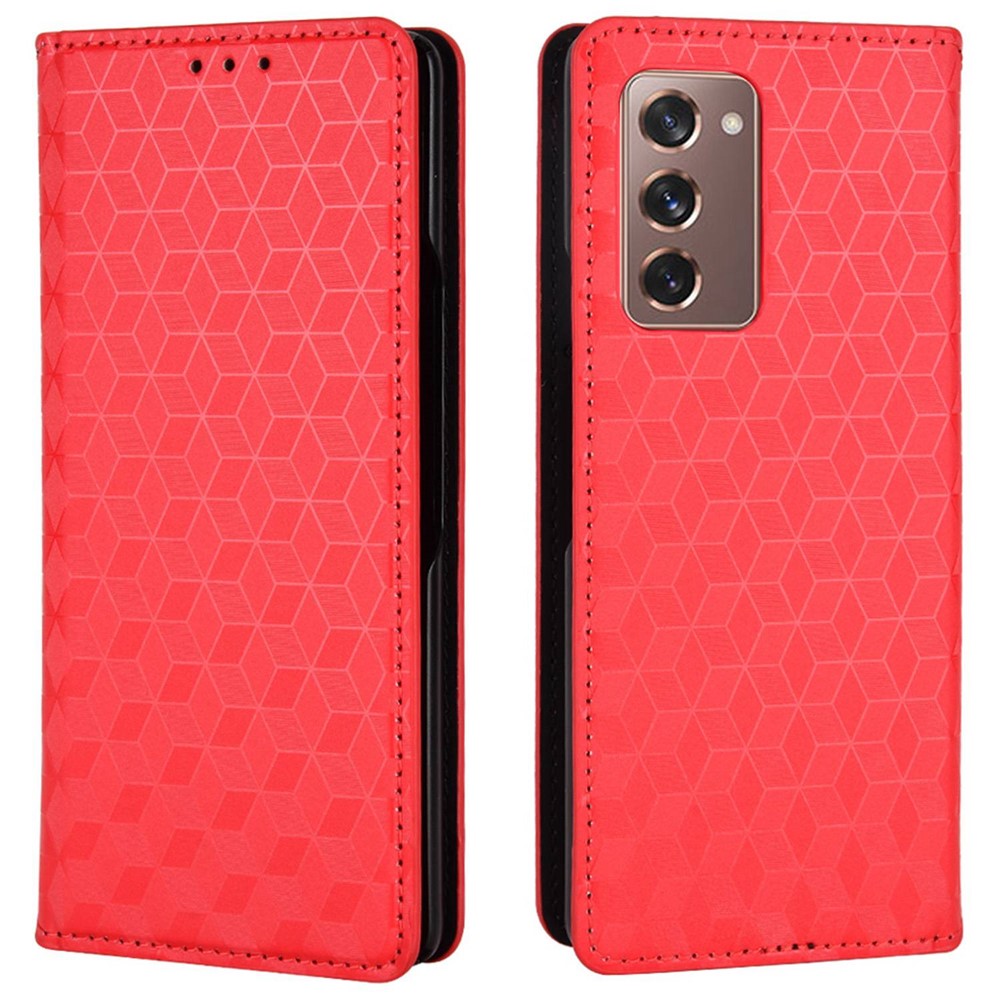 Galaxy Z Fold2 5G Schutzhülle – Stoßfestem Design und Rautenmuster, Ständer & Brieftaschenfunktion