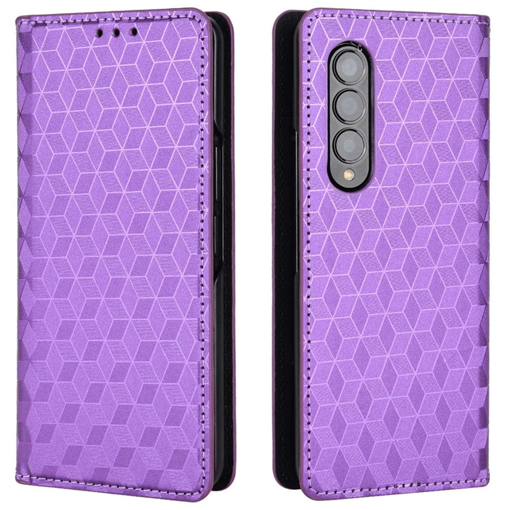 Galaxy Z Fold3 5G Schutzhülle – Stoßfestem Design und Rautenmuster, Ständer & Brieftaschenfunktion