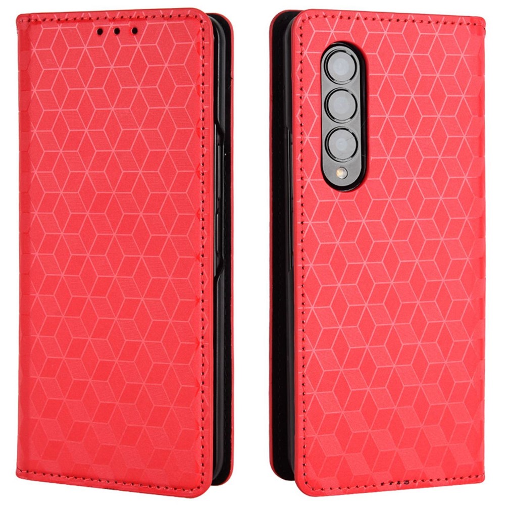 Galaxy Z Fold3 5G Schutzhülle – Stoßfestem Design und Rautenmuster, Ständer & Brieftaschenfunktion