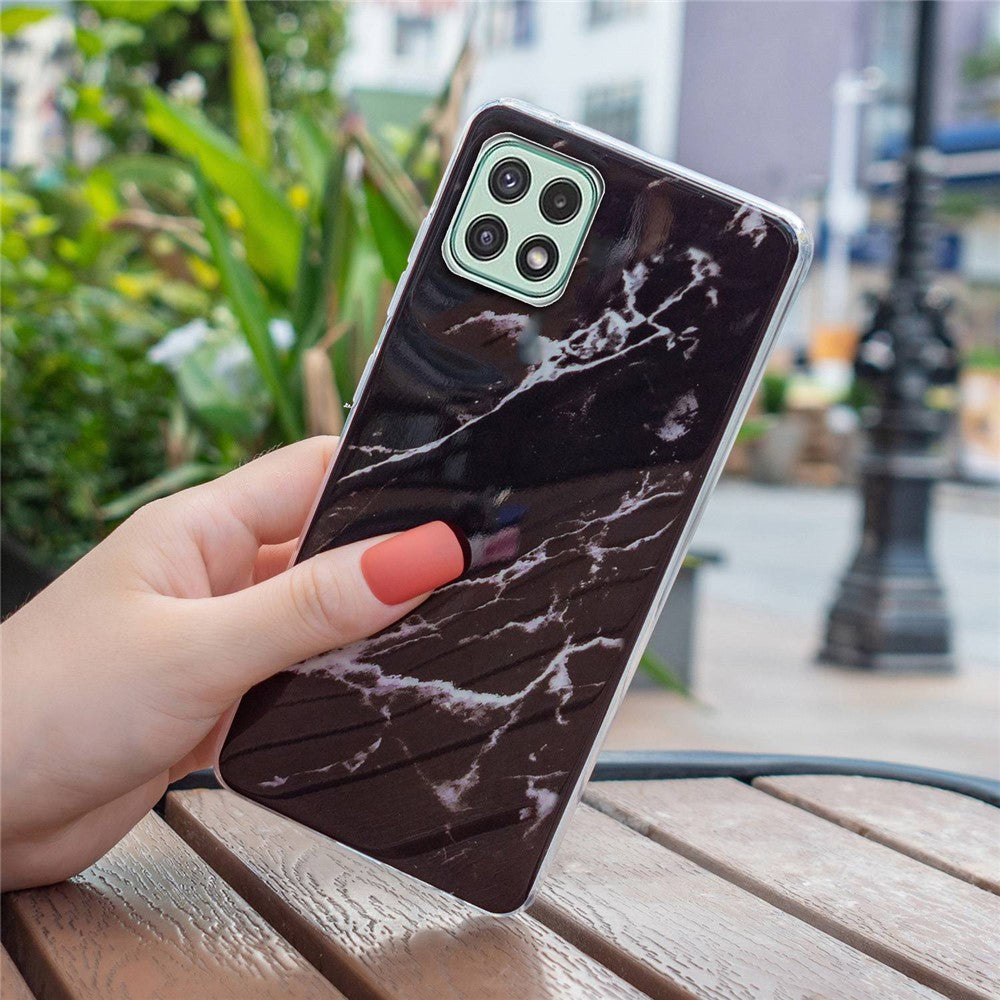 Galaxy A22 5G Schutzhülle – Marmormuster & Kratzfest