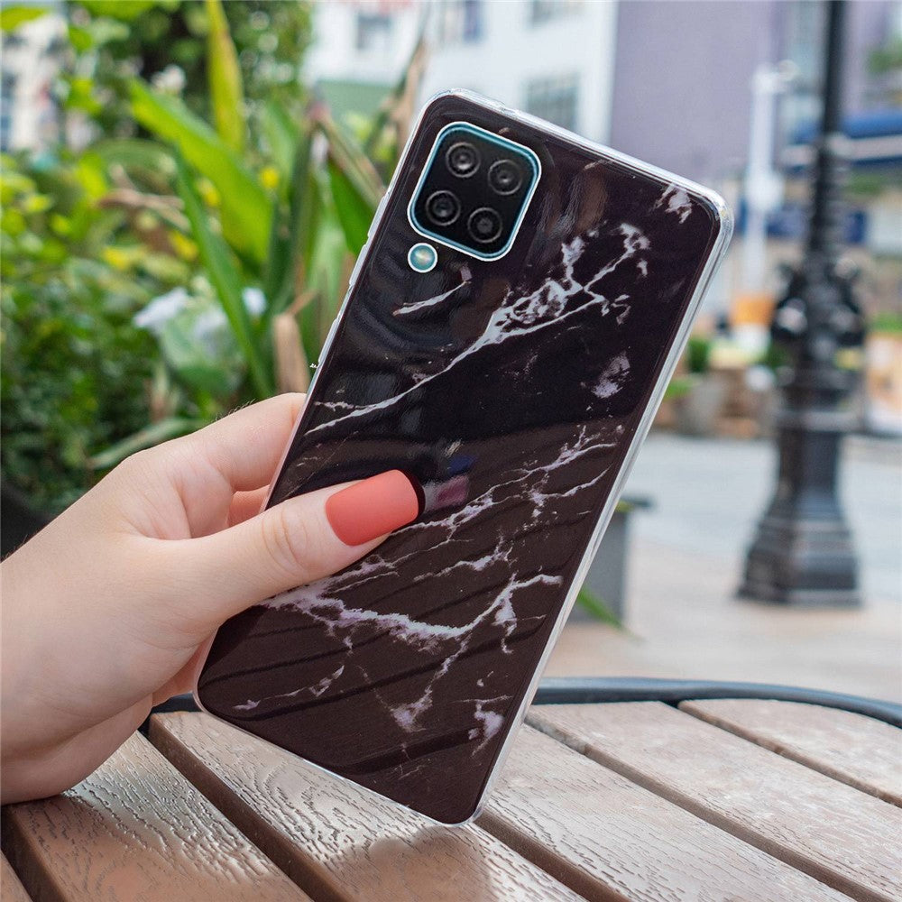 Galaxy A12 Schutzhülle – Marmormuster & Kratzfest