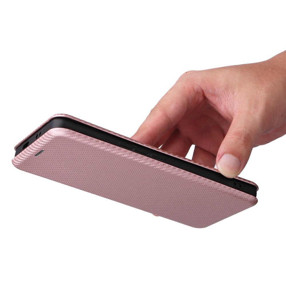 For Xiaomi 12S Ultra 5G Magnetic Carbon Fiber Texture Phone Case Stand Anti-scratch PU Leather Cover with Card Slot