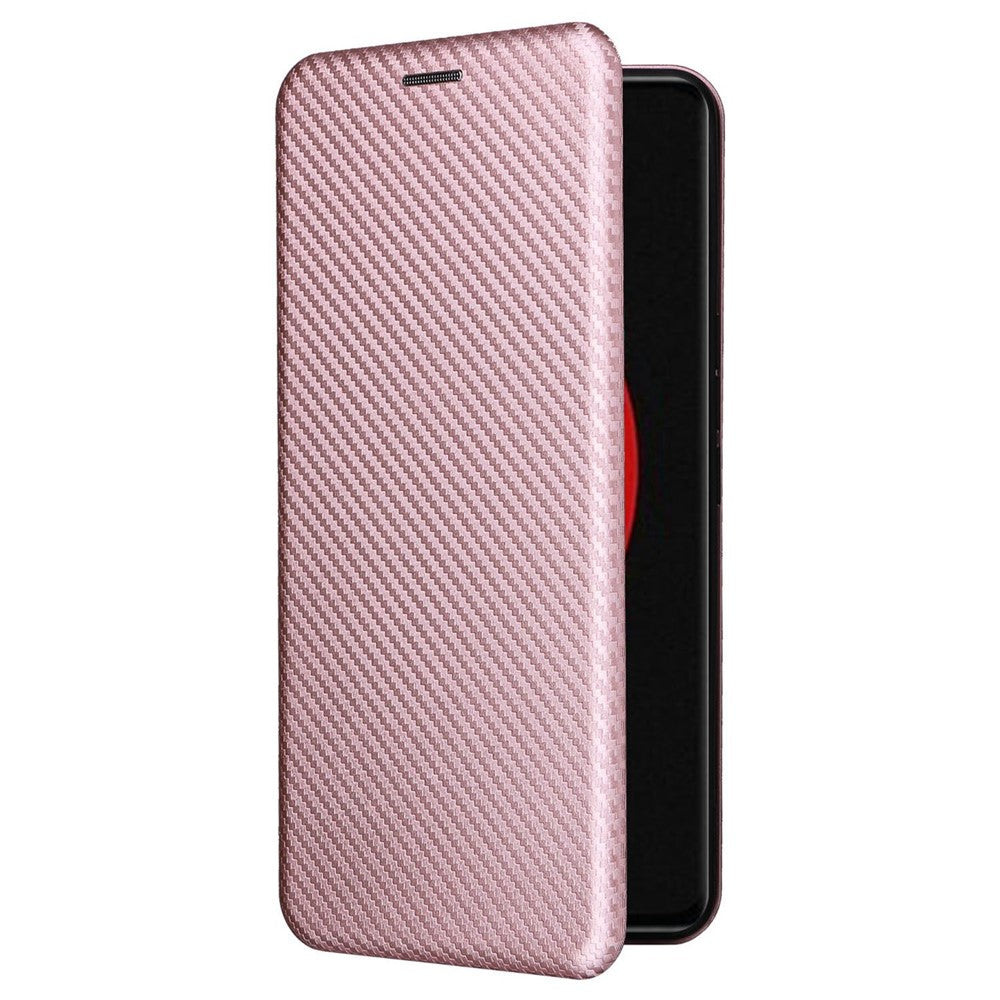 For Xiaomi 12S Ultra 5G Magnetic Carbon Fiber Texture Phone Case Stand Anti-scratch PU Leather Cover with Card Slot