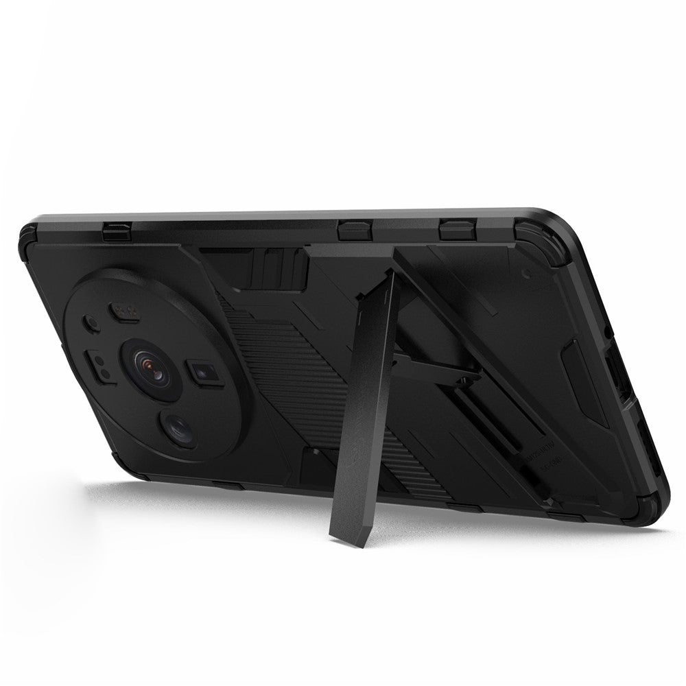 For Xiaomi 12S Ultra 5G Shock Absorption Drop-proof TPU+PC Cover Kickstand Anti-scratch Cell Phone Case