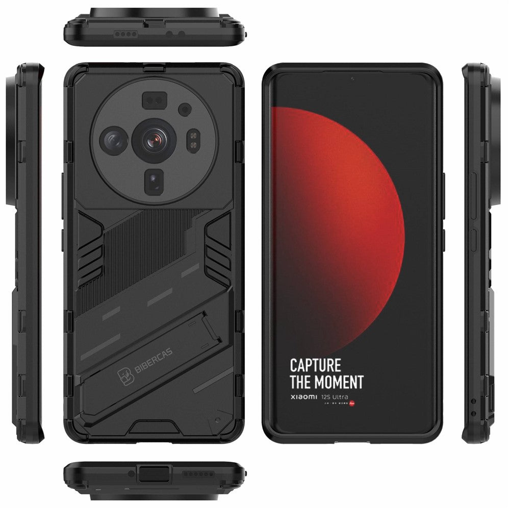For Xiaomi 12S Ultra 5G Shock Absorption Drop-proof TPU+PC Cover Kickstand Anti-scratch Cell Phone Case