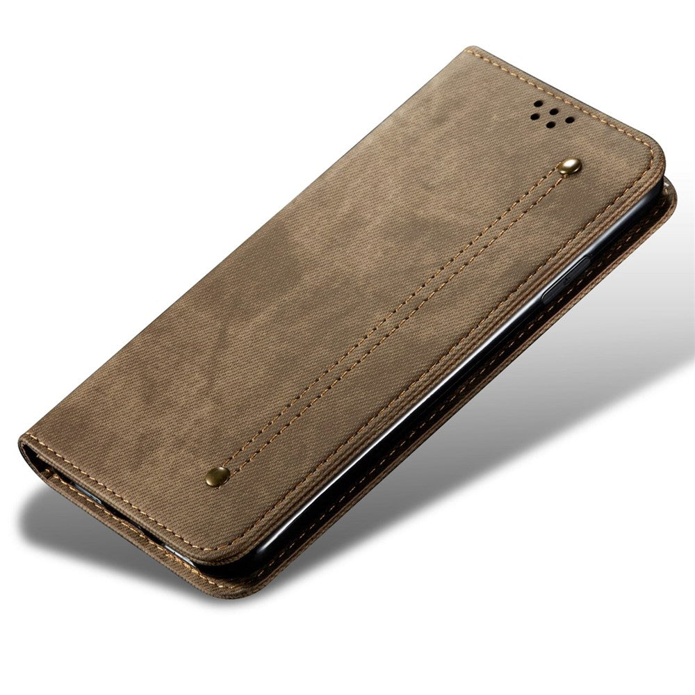 For Honor 70 5G Shockproof Phone Case Jeans Cloth Texture PU Leather Auto Magnetic Closed Flip Wallet Stand Cover