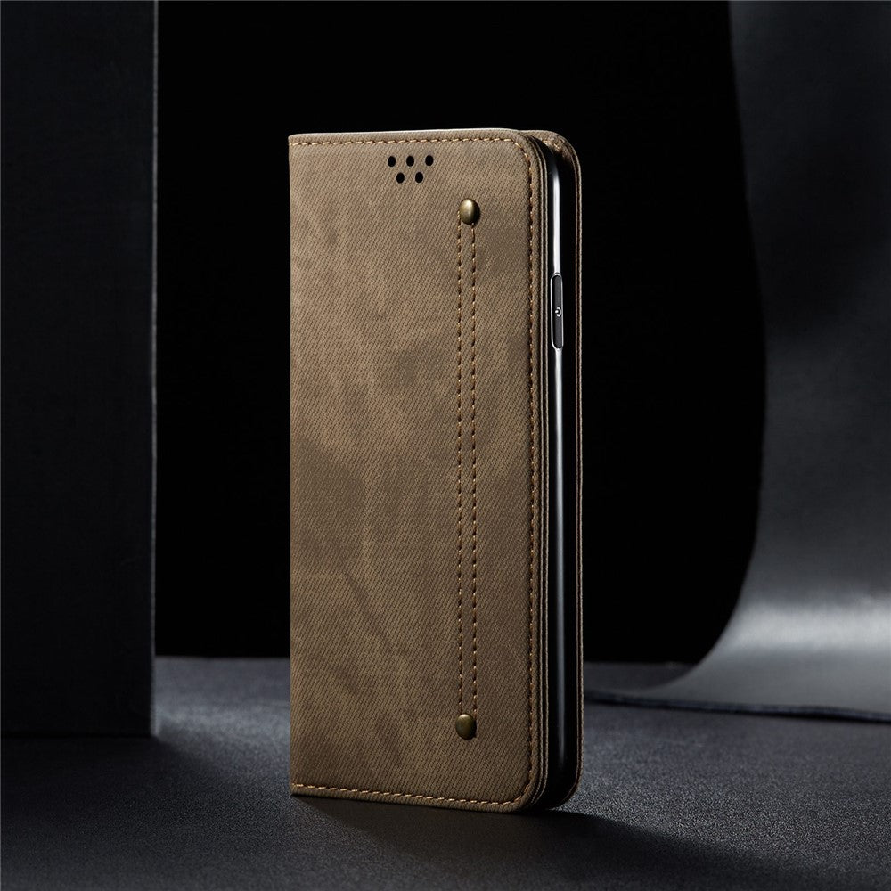 For Honor 70 5G Shockproof Phone Case Jeans Cloth Texture PU Leather Auto Magnetic Closed Flip Wallet Stand Cover