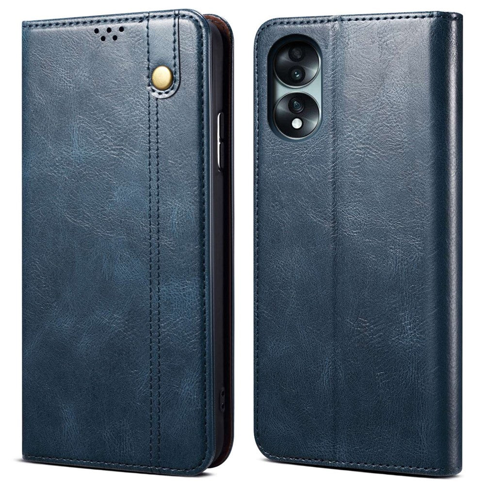 For Honor 70 5G Shockproof Waxy Crazy Horse Texture Wallet Case Stand Anti-scratch PU Leather Mobile Phone Cover