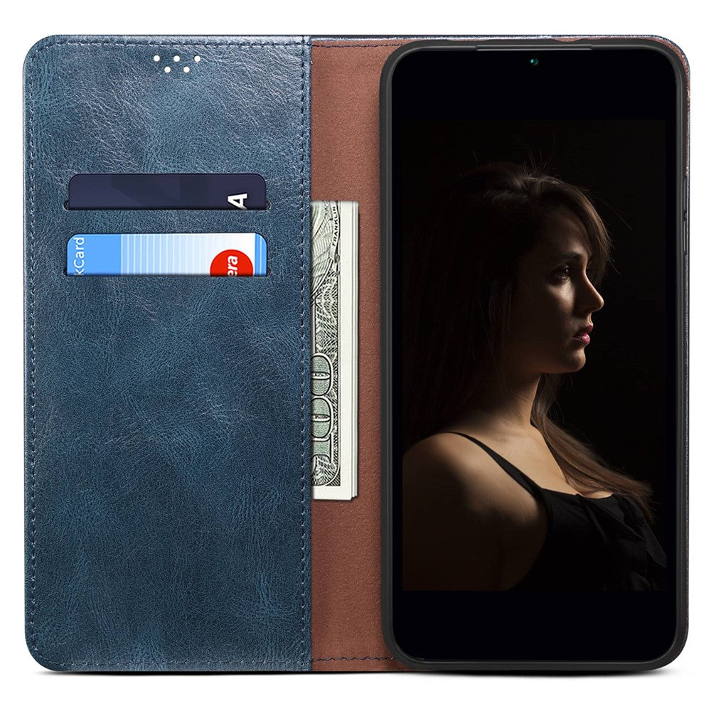 For Honor 70 5G Shockproof Waxy Crazy Horse Texture Wallet Case Stand Anti-scratch PU Leather Mobile Phone Cover