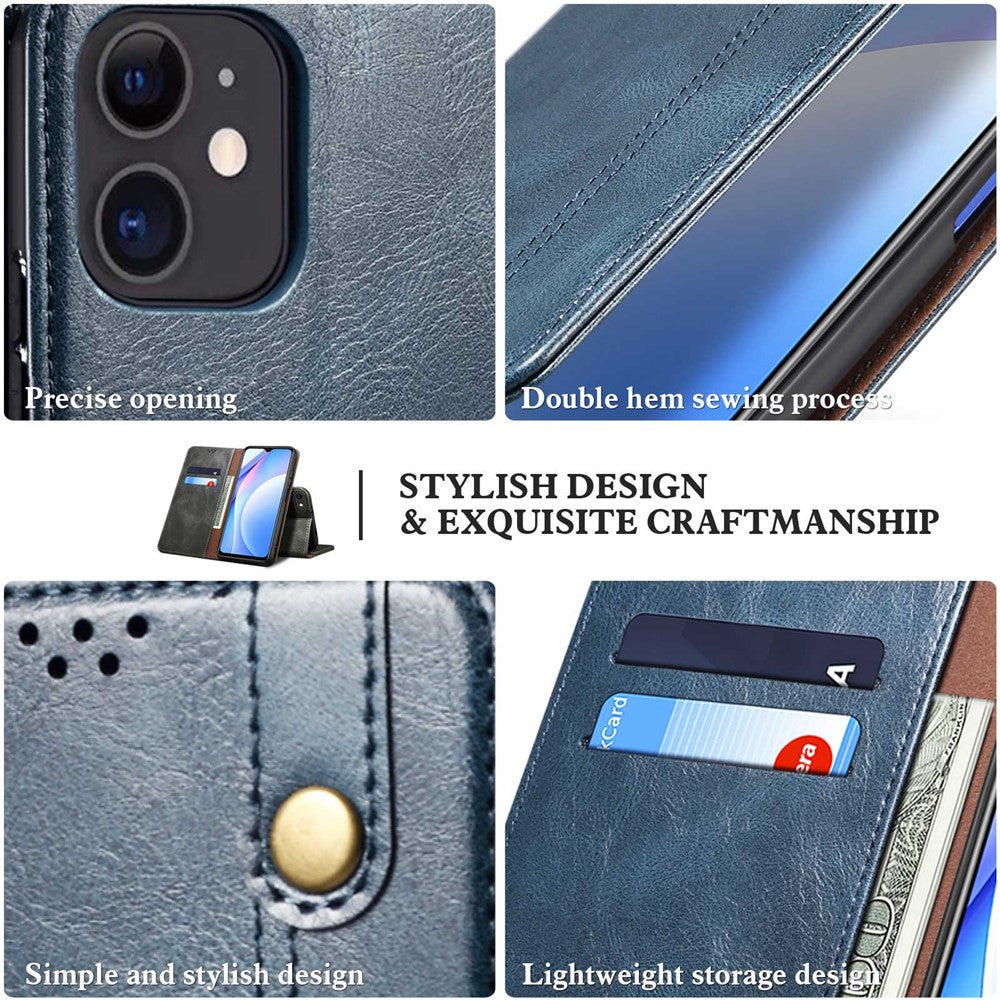 For Honor 70 5G Shockproof Waxy Crazy Horse Texture Wallet Case Stand Anti-scratch PU Leather Mobile Phone Cover