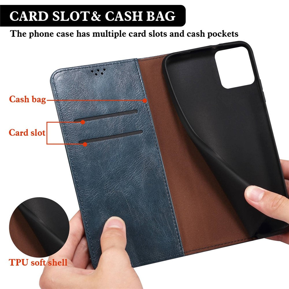 For Honor 70 5G Shockproof Waxy Crazy Horse Texture Wallet Case Stand Anti-scratch PU Leather Mobile Phone Cover