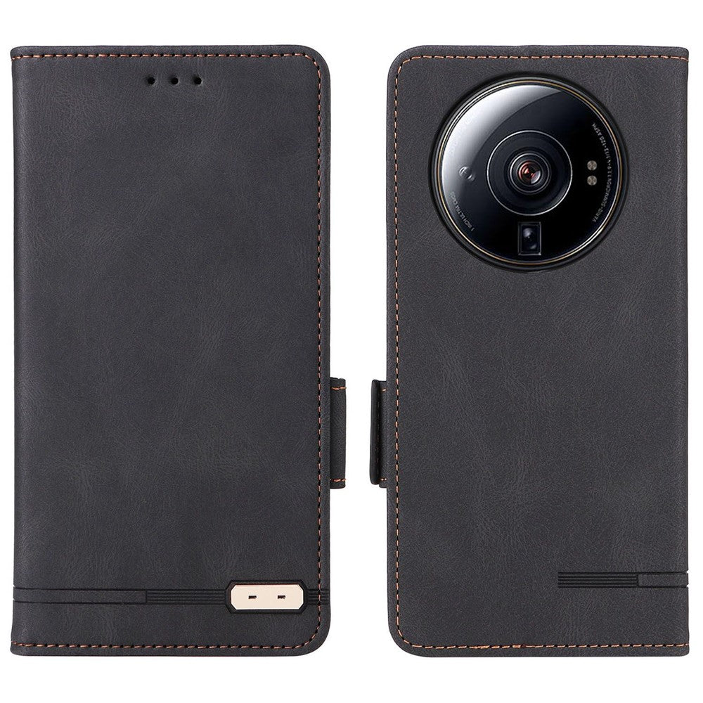 For Xiaomi 12S Ultra 5G Stand Feature Hardware Decor Phone Wallet Case Double Magnetic Clasps PU Leather Protector