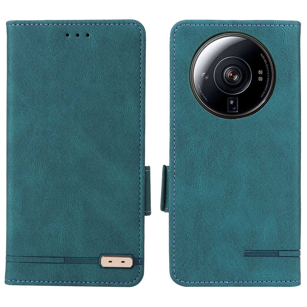 For Xiaomi 12S Ultra 5G Stand Feature Hardware Decor Phone Wallet Case Double Magnetic Clasps PU Leather Protector