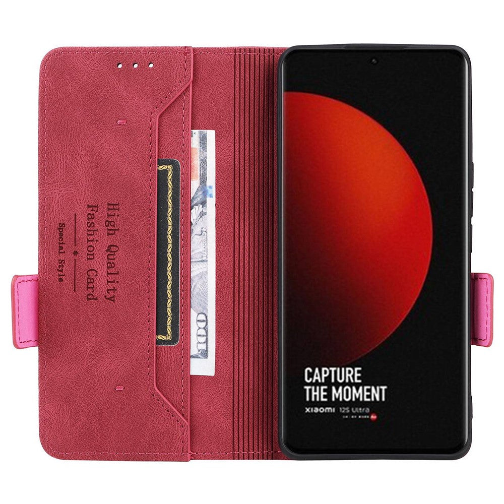 For Xiaomi 12S Ultra 5G Stand Feature Hardware Decor Phone Wallet Case Double Magnetic Clasps PU Leather Protector